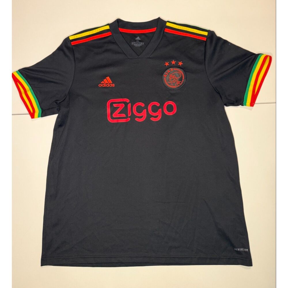 Adidas Ajax Amsterdam Away Soccer Jersey XL Gray Ziggo Primegreen Football